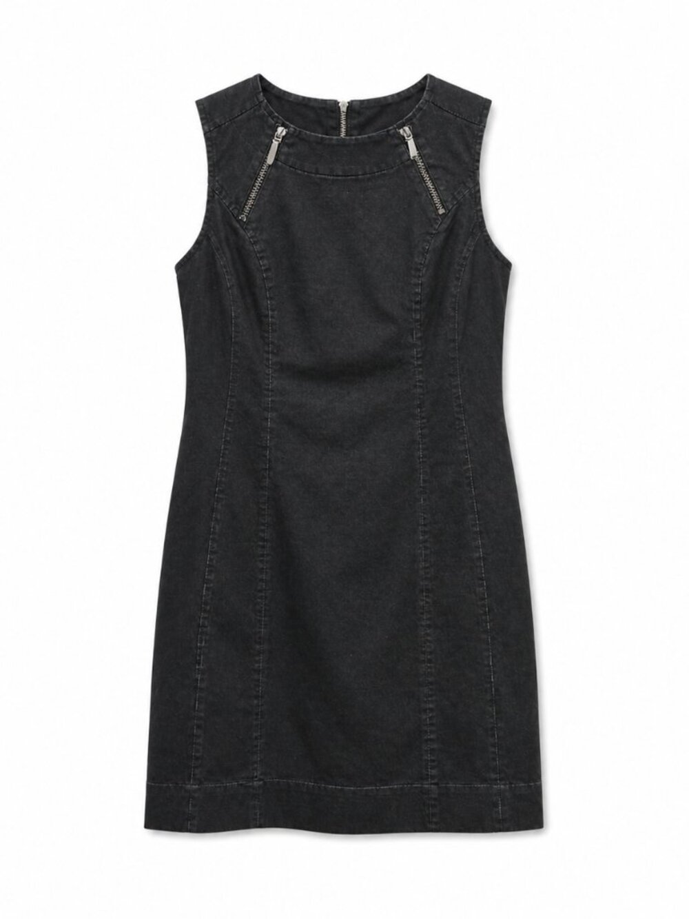 Calvin Klein Women's Little Black Dress with Zipper Details Size 0 - Picture 1 of 8